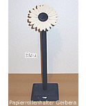 Papierrollenhalter mit Gerbera, blau, EiNZELSTÜCK