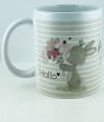Tasse Hase Bloomtje mit Blümchen, 8,2 x 9,6 cm, weiß, braun, rosé