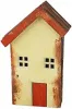 Altes Holz-Haus gelb, orangebraun, H 7,5 cm