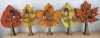 Herbstbäume mit Krähe, Vogel, kleinen Blättern, Vogelhaus, Steckfiguren für Sebastian Holzkränze