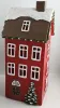Det Gamle Lichthaus blau mit LED, H 24 x W 10 x B 8cm, Lichthaus rot und grau