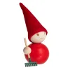 Aarikka Elf mit Rechen, Höhe 11 cm, rot