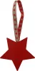 Sebastian design großer Holz Stern am Herzband, rot, h 9 cm