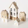 4er Set Holzhäuschen, Holzdeko, Landhaus Stil, shabby