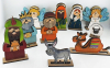 Steckfiguren Sebastian Holzkränze, Krippefiguren, Maria mit Jesuskind, Heiligenschein, Tiere