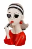 Gilde Figur, Frau, Lady mit rotem Lippenstift, h 26 cm, rot, Ladykopf, Büste