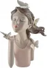 Gilde Figur, Frau, Lady Butterfly, Schmetterlingsmotiv, h 31 cm, pink, weiß, Ladykopf, Büste