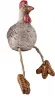 Lustiges Keramik Huhn mit Hängebeinen, Kantenhocker Ostern, H 9,5 cm, Deko