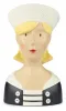 Baden collection Lady Sally, Kapitänin hellblond, h 30 cm, weiß schwarz, Gipsbüste, Dekoaufsteller