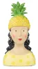 Baden collection Lady Anna mit Annanas Hut,h 35 cm, gelb, Gipsbüste, Dekoaufsteller