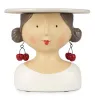 Baden collection Ladykopf Kirsche mit Kuchenplatte, h 19 cm, ø20 cm, Gipsbüste, Deko Aufsteller