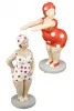 Gilde große Figur, Badenixe Becky, gepunktet rot, weiß, Kunstharz, H. 20,5 cm, Schwimmerin, Badende