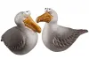 Gilde mittleres Möwenpaar, Keramik Möwe Silvia, grau braun, beige, H 9,5 cm, martime Deko
