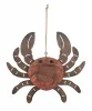 Dekoration Krebs rot braun mit Metall Beinen