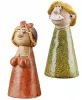 Gilde Zaunfigur Hans & Hilde, Keramik, grün, rot, h 20 cm, Zaunfigur Oma und Opa