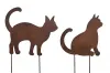 Großer Roststecker Katze stehend oder sitzend, Garten Deko rost, H 17 oder 19 cm