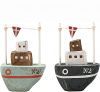 Kleiner dänischer Kutter mit dänischer Flagge , H 15 cm, 2 Farbvarianten, maritime Dekoration