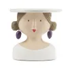 Baden collection Ladykopf Pflaume mit Kuchenplatte, h 19 cm, ø20 cm, Gipsbüste, Deko Aufsteller