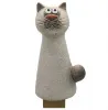 Det Gamle Apotek dänische Zaunfigur Keramik Katze weißbeige, braun, h 20,1 cm