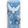 Glas Kerze night owl Lavendel blau mystische Glaskerze Halloween Kerze H 21 cm