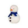 Seitenansicht Aarikka kleiner Schneemann weiß blauer Filzschal schwarze Knöpfe 8 cm