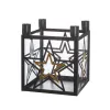 Gilde Adventsleuchter quadratisch Modern Star schwarz H 19 cm