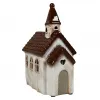 Det Gamle Apotek dänische Kirche für Teelicht weiß braun H 20 cm Weihnachtsdeko