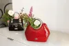 Gilde moderne Keramik Vase Handtasche Milano rot silberfarben 10.5 x 24.5 x 21 cm