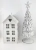 Windlicht Haus zum Hängen oder Stellen weiß, 14x11xH20cm weiß Eisen