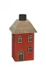Kerzenhalter Haus mit Fenster und Tür H 15 cm rot beigebraun