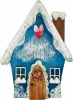 Kranzfigur Winterhaus Weihnachtshaus blaugrau Home sweet Home h 10 cm