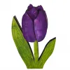 Steckfigur Holz Tulpe dunkles lila h 10 cm mehrlagig handbemalt für Holzkränze