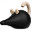 Aarikka Maus Skulptur schwarz/natur h 7 cm Ahornholz finnische Dekoration