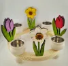 Steckfiguren Holzblumen laser-cut, Narzissen, Tulpen handbemalt