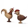 Spring Copenhagen Holz Hahn Rise und Huhn Sun H 11 cm