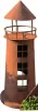 Großer Eisen Leuchtturm rost H 62 cm maritime Garten Dekoration Deko Teich Sommer Deko