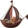 Rost Segelboot mit Flagge H 30 cm maritime Garten Dekoration Teich Deko