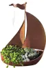 Großes Segelboot rost mit Flagge H 45,5 cm maritime Garten Deko Teich Deko