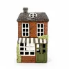 Det Gamle Keramik Backsteinhaus mit Markise für Teelicht rotbraun H 22,5 cm