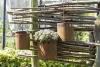 3er Set Rost Pflanztöpfe mit Henkel Garten Dekoration h 12/16/25 cm