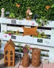 2er Set Windlicht Blüte rost Garten Dekoration H 20/30 cm Rostdekoration