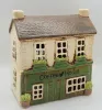 Det Gamle Apotek Keramikhaus Kaffeehaus grün beige H 15,5 cm