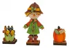 Kranzfigur kleiner Zaun mit Mailkolben und Rabe h 4 cm Herbstfarben Herbst Deko