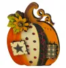 Kranzfigur Patchwork Kürbis mit Sonnenblume Blättern Herbstfarben h 9 cm Herbst Deko