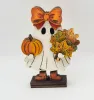 Kranzfigur Halloween Herbst Gespenst mit Kürbis Schleife Herststrauß H 8 cm