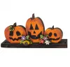 Kranzfigur Halloween spooky Kürbisse mit Gesichtern Blumen h 5 cm orange