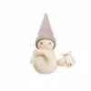 Aarikka Elf Harppu mit Harfe weiß h 9 cm finnische Weihnachtsfigur
