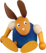 Erzgebirge Osterhase, blau, h 6 cm, für Holzkränze