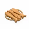 Schwedischer Topfuntersetzer 3 Fische mit Seil 20 x20 cm Eichenholz Skandinavisk Hemslöjd