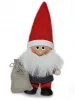 Nordischer Weihnachtsmann mit Sack u. weißem Bart, 13 cm, rot/grau